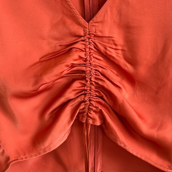 ASTR • Satin Shirred Blouse in Rust - Picture 4 of 11